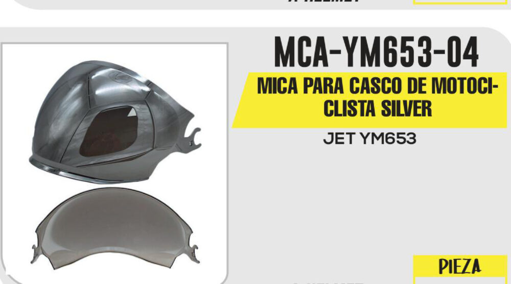 MICA PARA CASCO DE MOTOCICLISTA SILVER