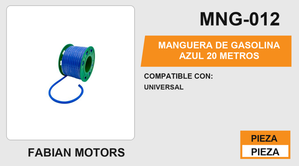 MANGUERA DE GASOLINA AZUL 20 METROS UNIVERSAL