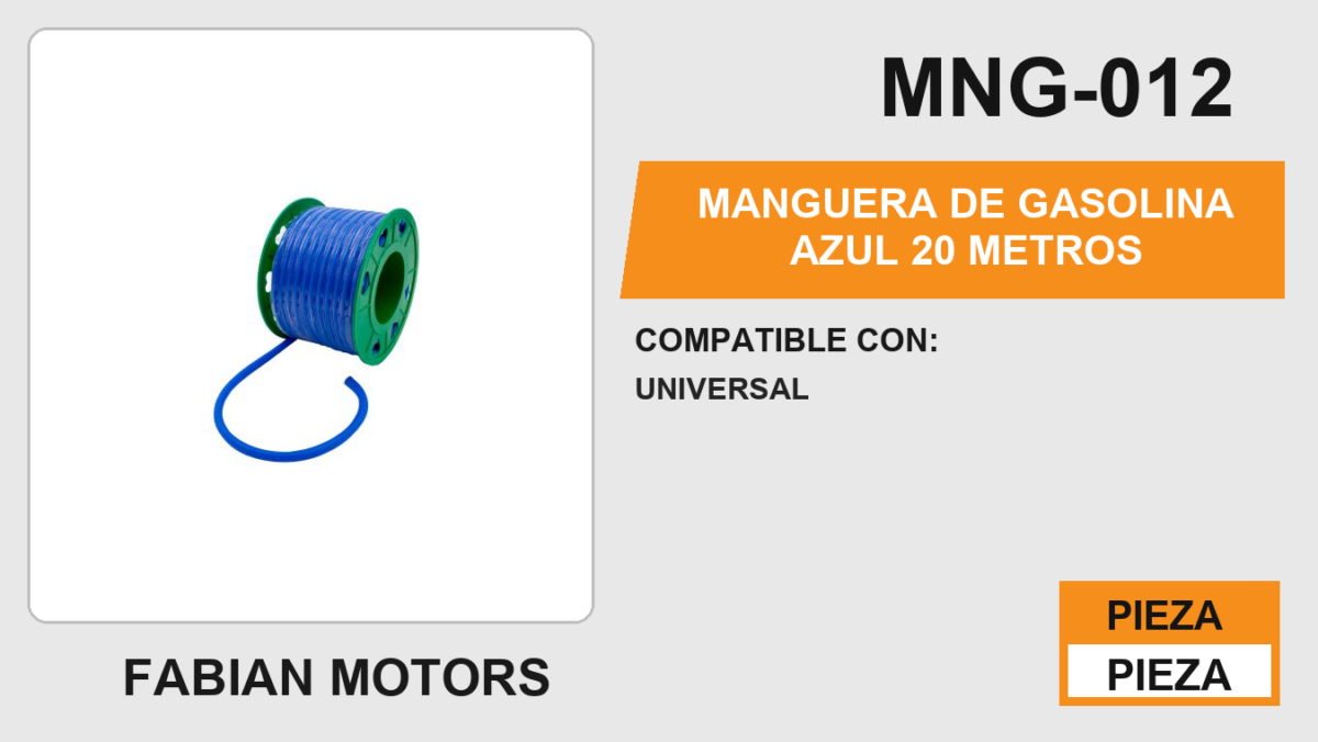 MANGUERA DE GASOLINA AZUL 20 METROS UNIVERSAL