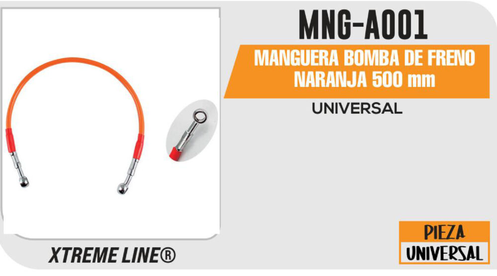 MANGUERA BOMBA DE FRENO NARANJA 500 mm