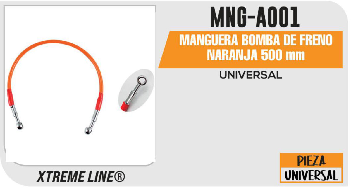 MANGUERA BOMBA DE FRENO NARANJA 500 mm