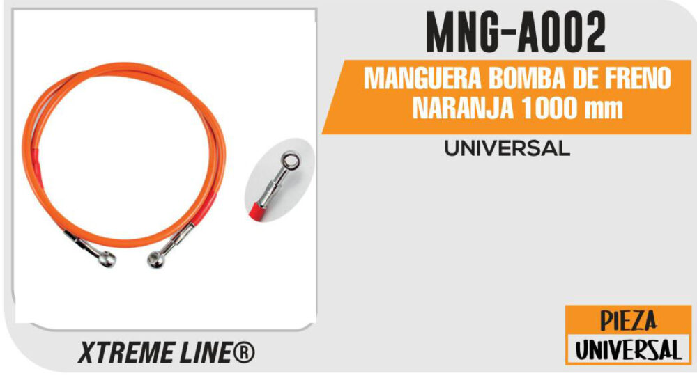 MANGUERA BOMBA DE FRENO NARANJA 1000 mm