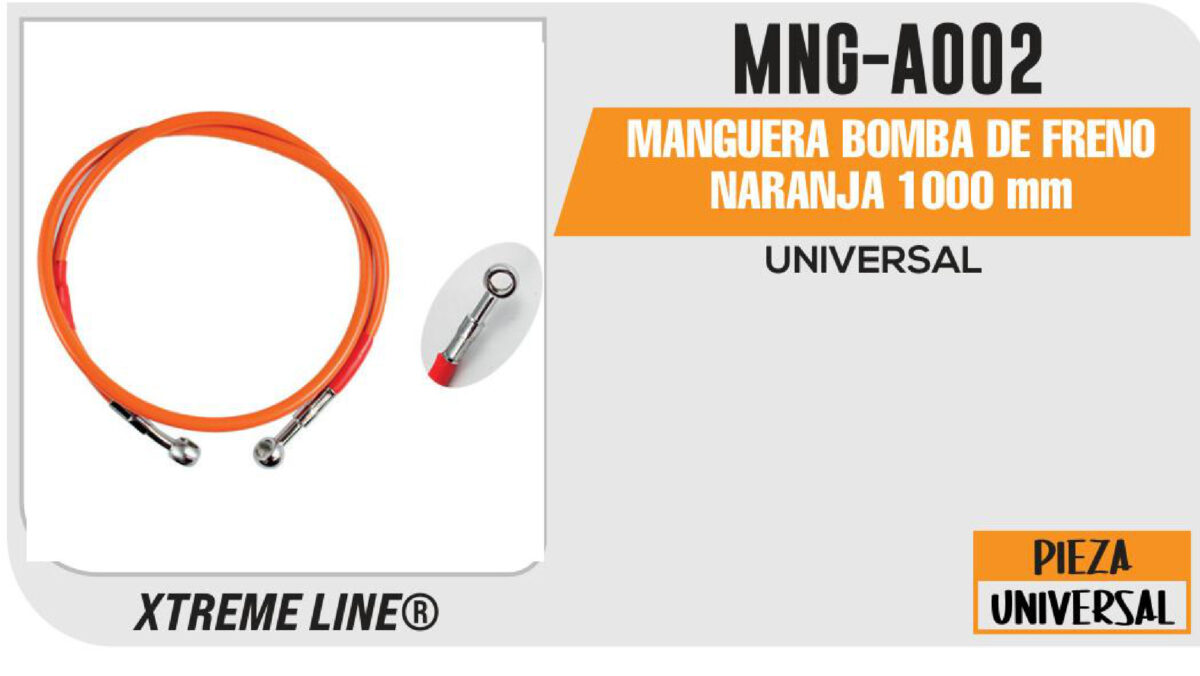 MANGUERA BOMBA DE FRENO NARANJA 1000 mm