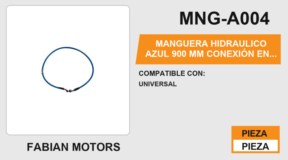 MANGUERA HIDRAULICO AZUL 900 mm CONEXIÓN EN TORNASOL