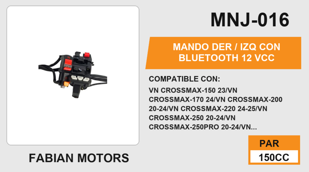 MANDO DER / IZQ CON BLUETOOTH 12Vcc