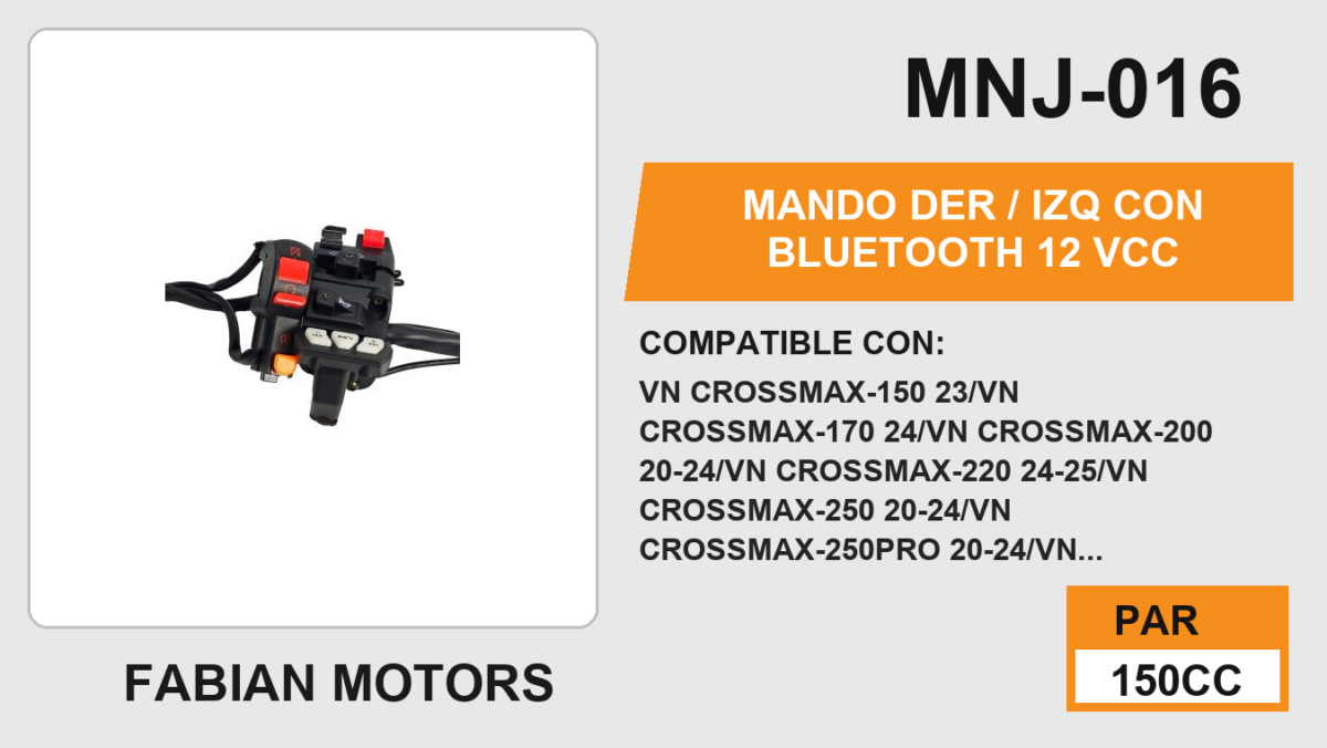 MANDO DER / IZQ CON BLUETOOTH 12Vcc