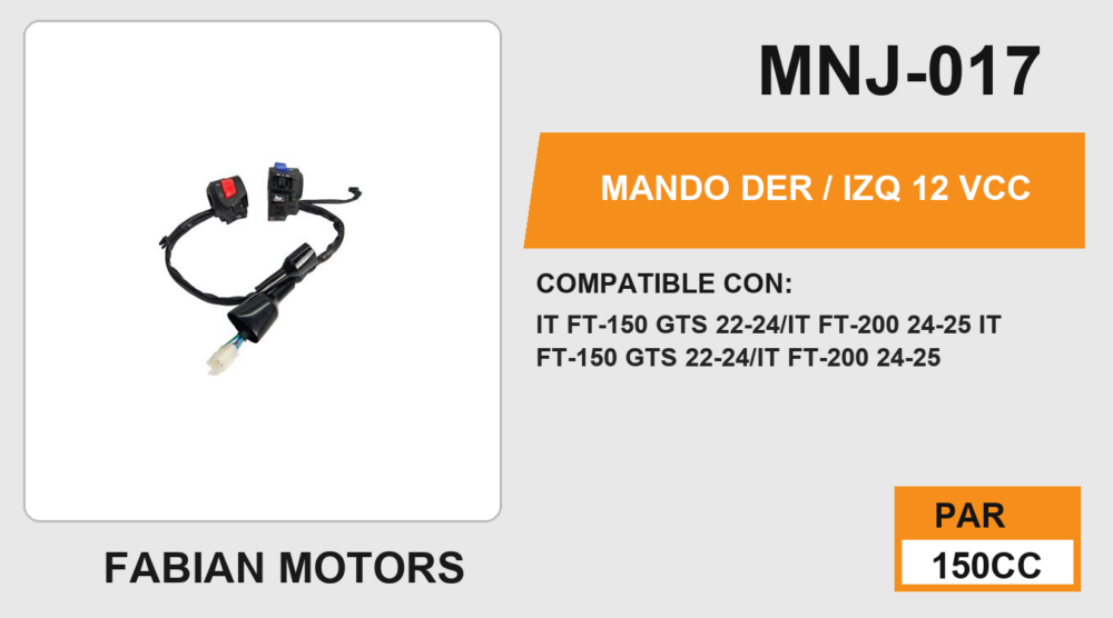 MANDO DER / IZQ 12Vcc