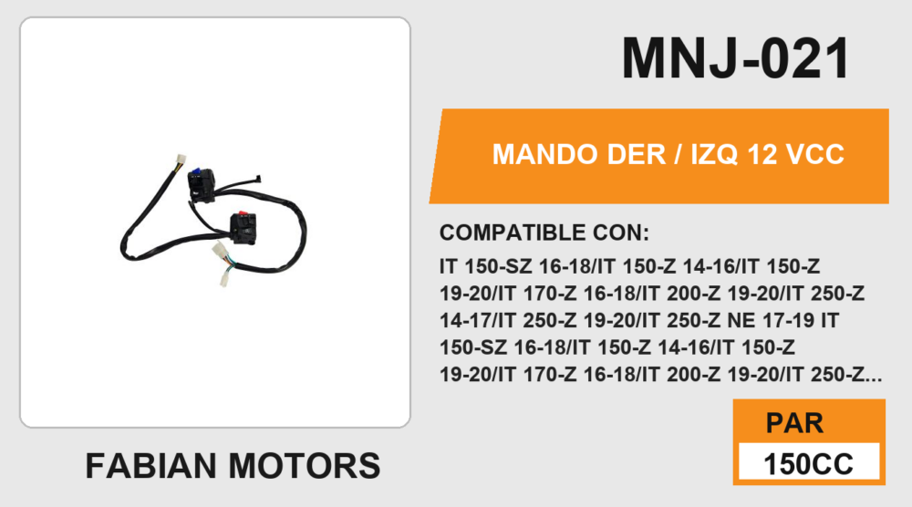 MANDO DER / IZQ 12Vcc