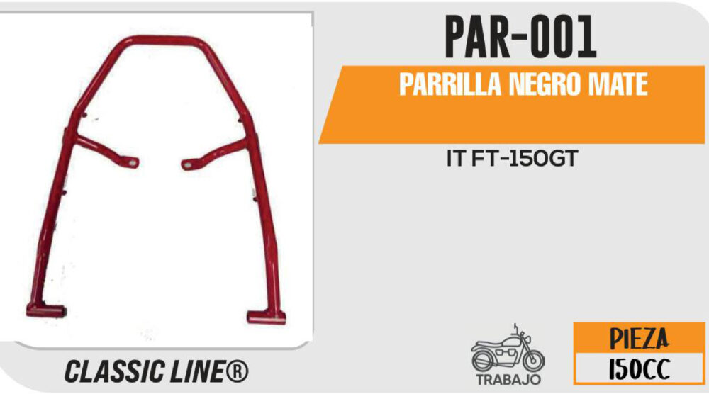 PARRILLA DE METAL TRASERA NEGRO MATE