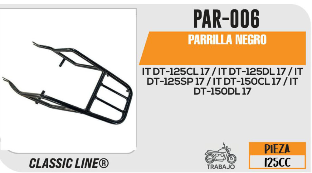 PARRILLA DE METAL TRASERA