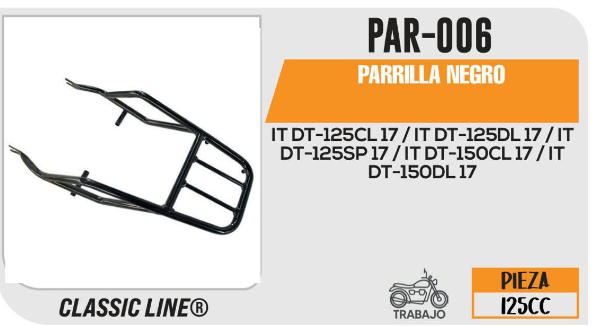 PARRILLA DE METAL TRASERA