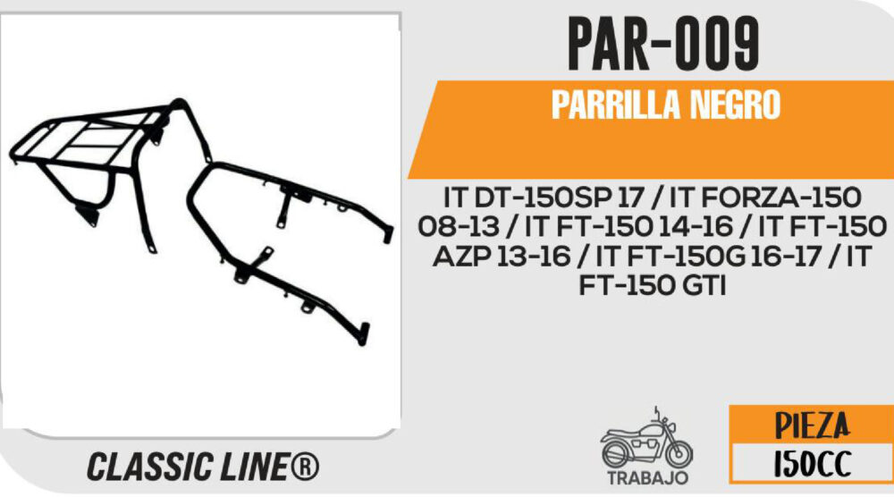 PARRILLA DOBLE DE METAL TRASERA