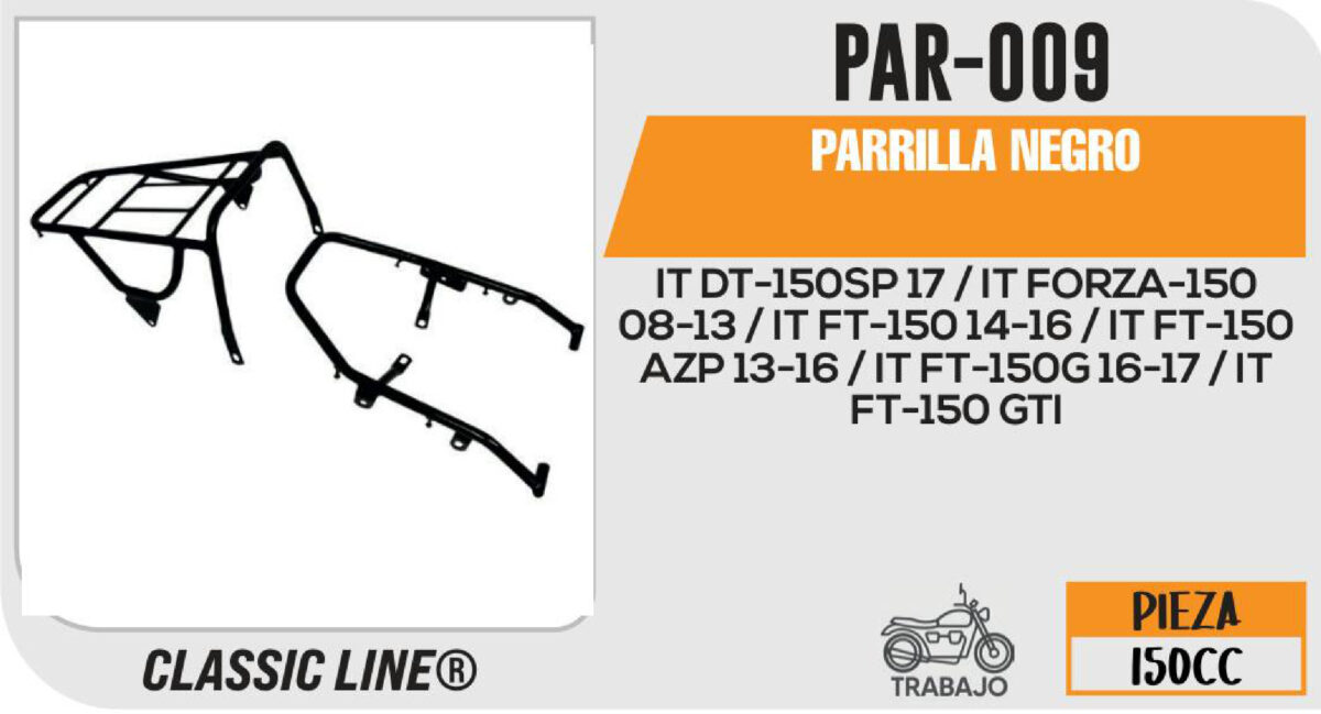 PARRILLA DOBLE DE METAL TRASERA