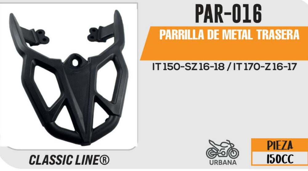 PARRILLA DE METAL TRASERA