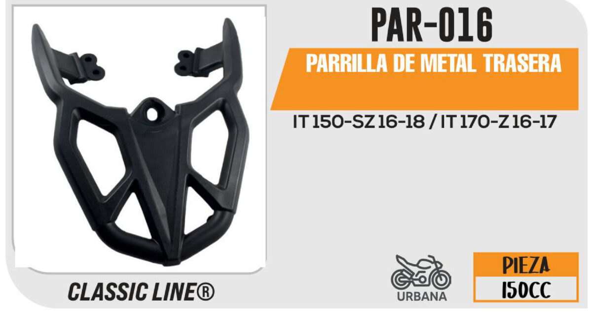 PARRILLA DE METAL TRASERA