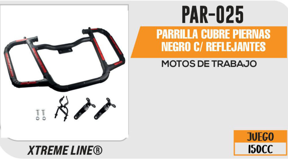 PARRILLA CUBRE PIERNAS NEGRO C/ REFLEJANTES