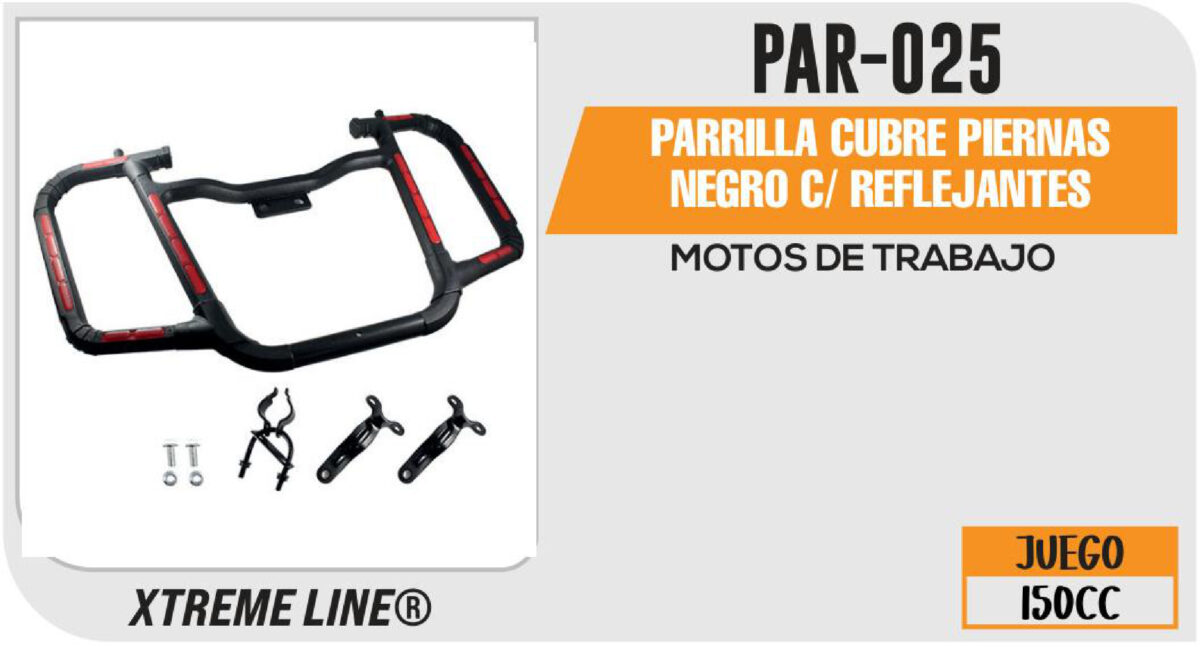 PARRILLA CUBRE PIERNAS NEGRO C/ REFLEJANTES