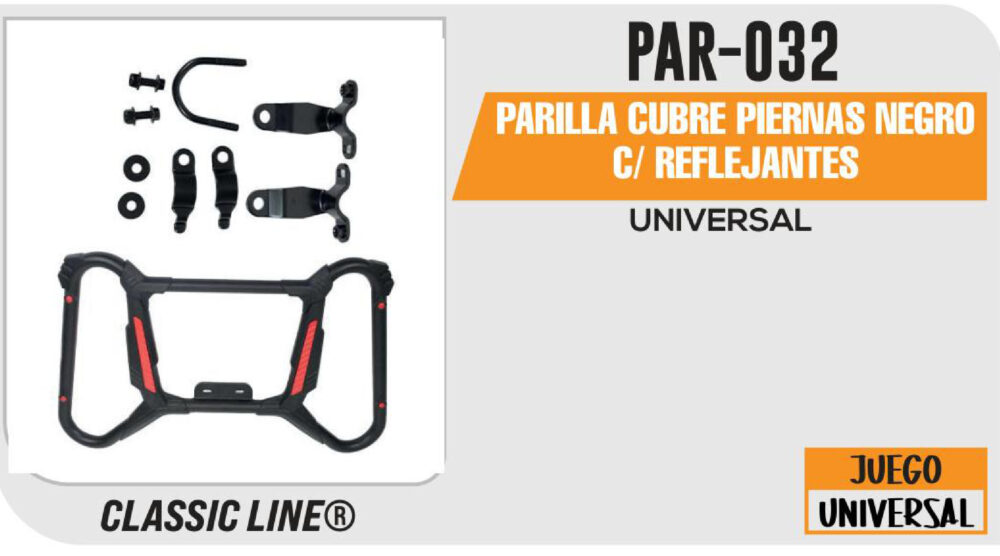 PARILLA CUBRE PIERNAS NEGRO C/ REFLEJANTES