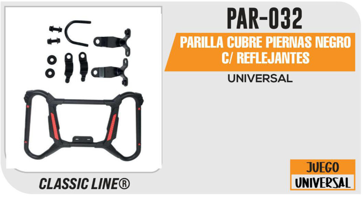 PARILLA CUBRE PIERNAS NEGRO C/ REFLEJANTES