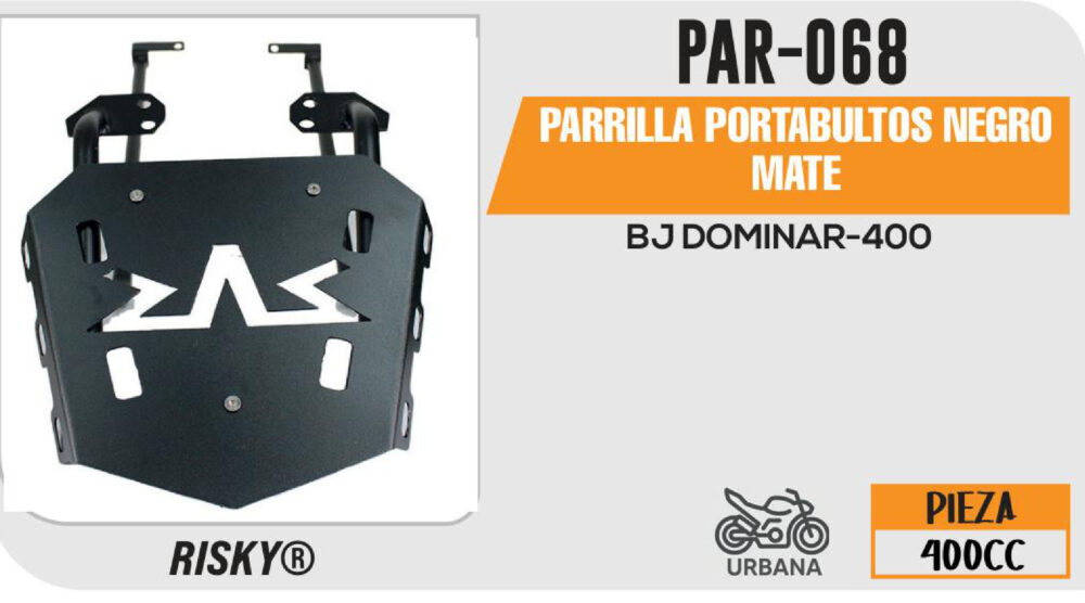 PARRILLA PORTABULTOS NEGRO MATE