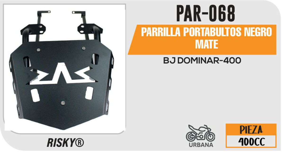 PARRILLA PORTABULTOS NEGRO MATE
