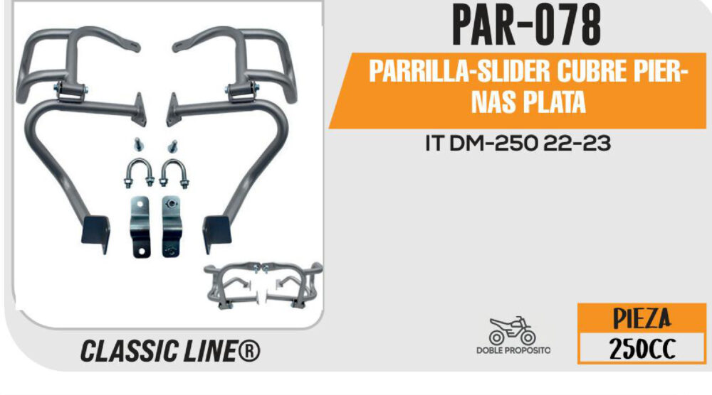 PARRILLA-SLIDER CUBRE PIERNAS PLATA