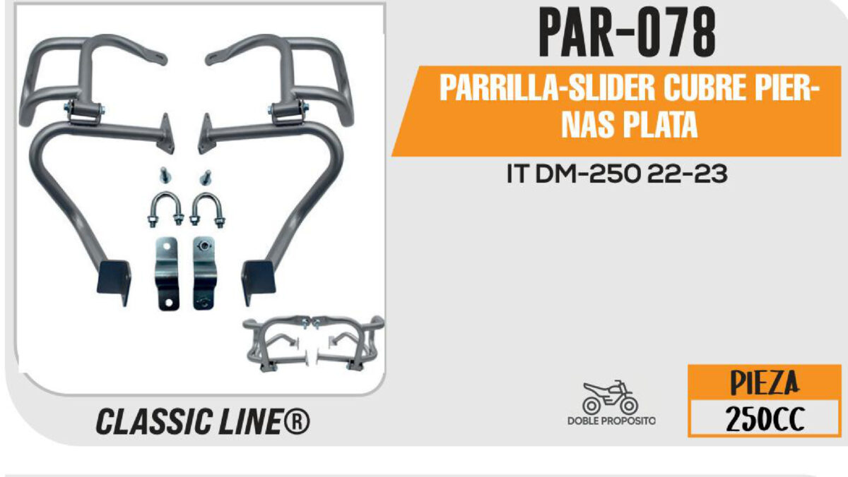 PARRILLA-SLIDER CUBRE PIERNAS PLATA