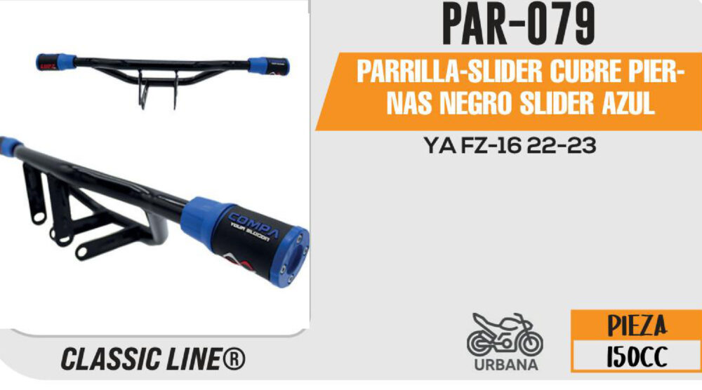 PARRILLA-SLIDER CUBRE PIERNAS NEGRO SLIDER AZUL