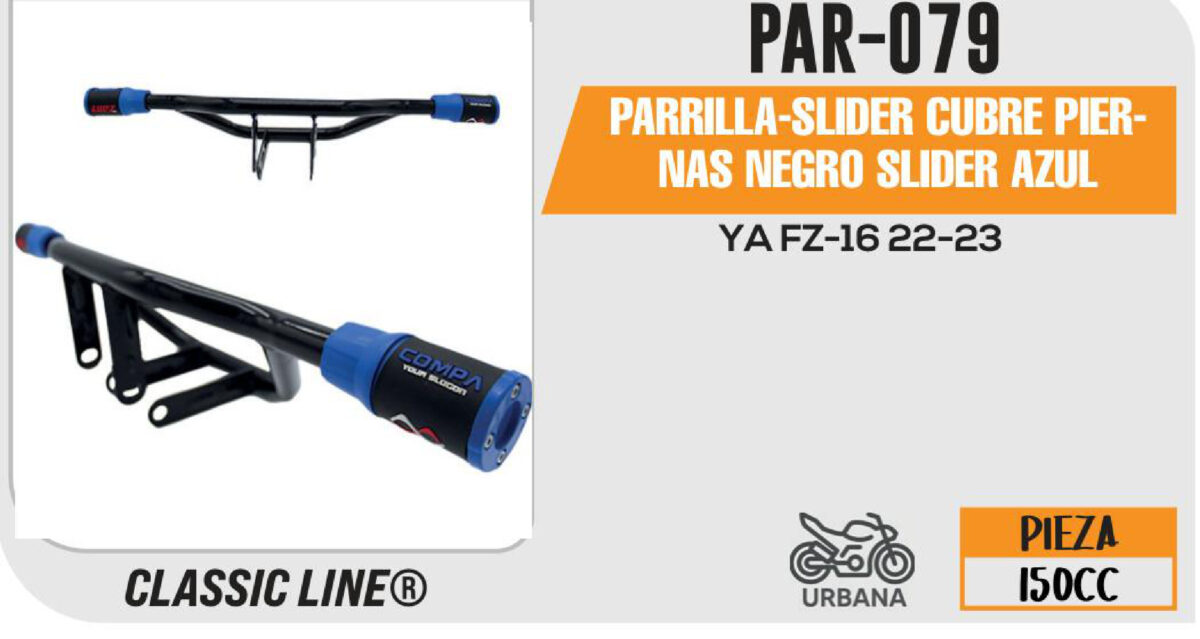 PARRILLA-SLIDER CUBRE PIERNAS NEGRO SLIDER AZUL