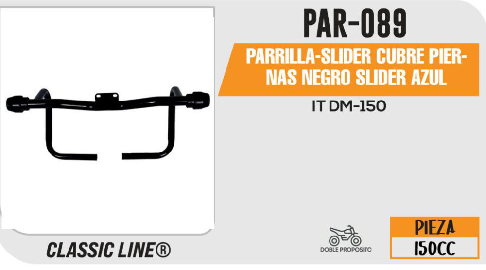 PARRILLA-SLIDER CUBRE PIERNAS NEGRO SLIDER AZUL