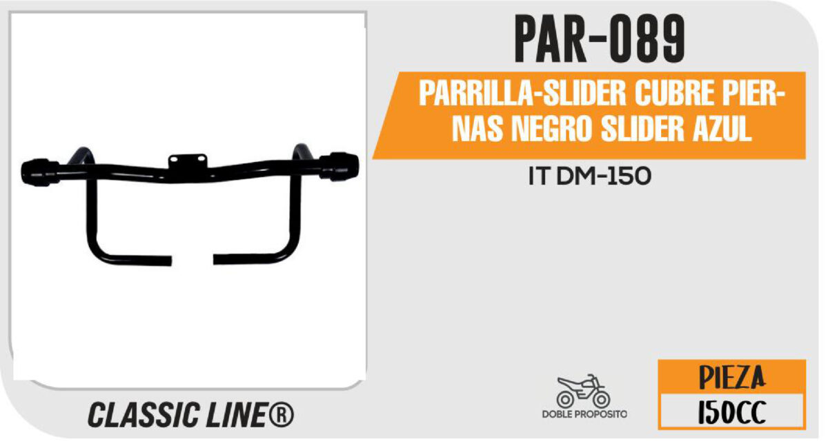 PARRILLA-SLIDER CUBRE PIERNAS NEGRO SLIDER AZUL