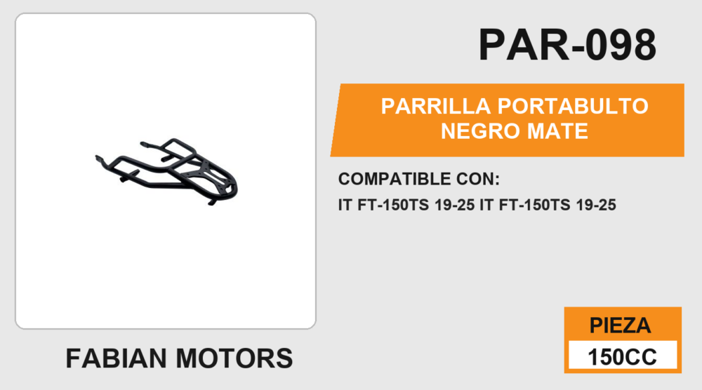 PARRILLA PORTABULTO NEGRO MATE