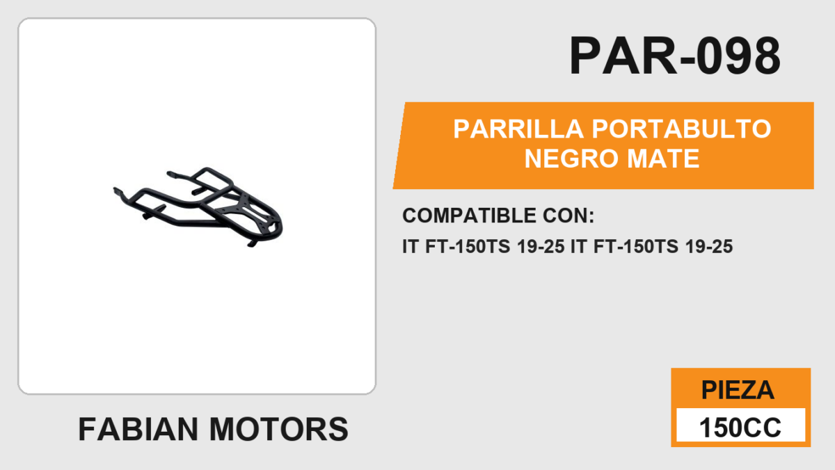 PARRILLA PORTABULTO NEGRO MATE
