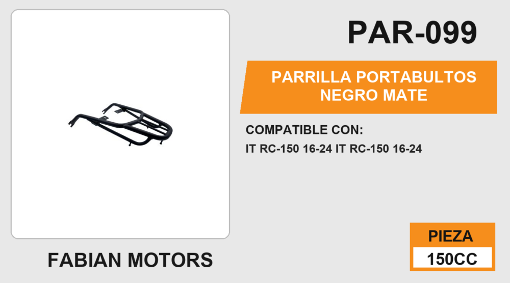 PARRILLA PORTABULTOS NEGRO MATE