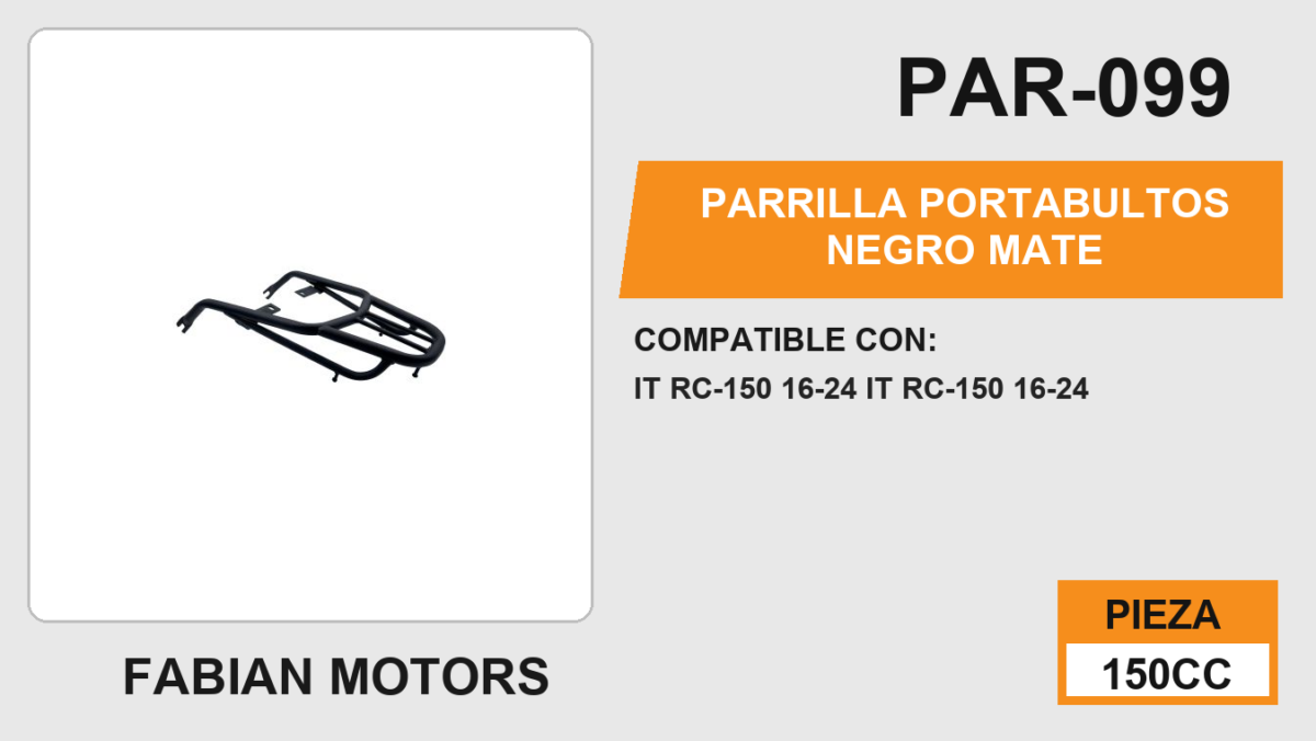 PARRILLA PORTABULTOS NEGRO MATE