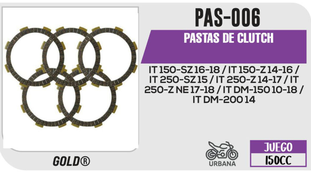 PASTAS DE CLUTCH A-LEVEL
