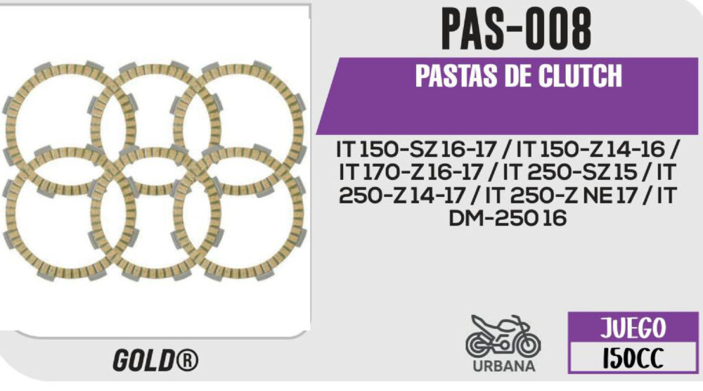 PASTAS DE CLUTCH PAPER BASE