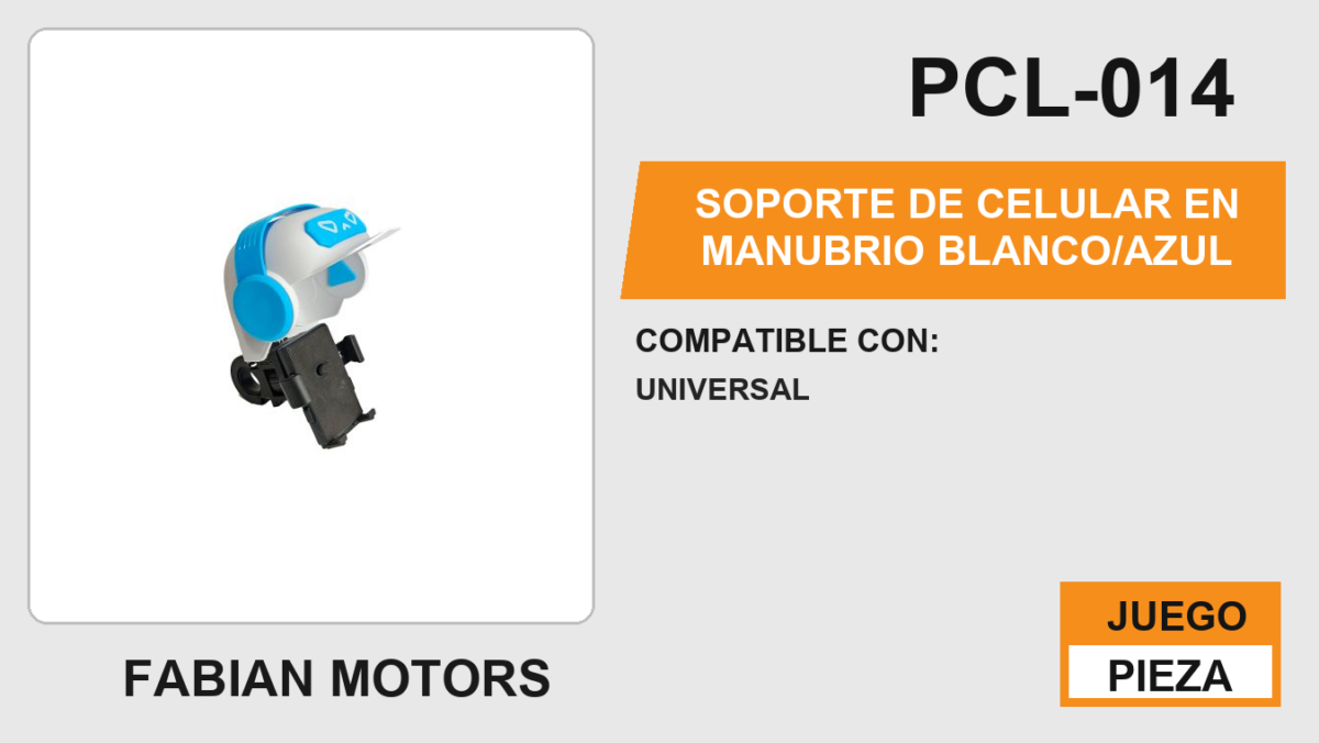 SOPORTE DE CELULAR EN MANUBRIO BLANCO/AZUL