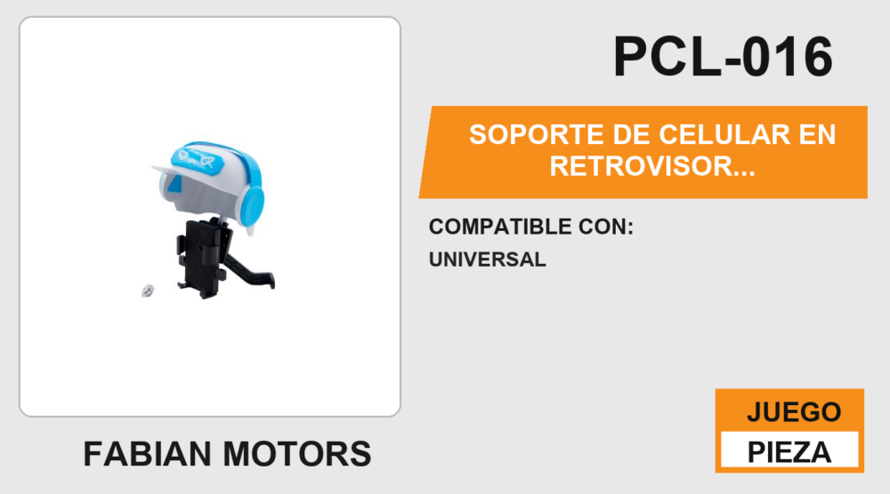 SOPORTE DE CELULAR EN RETROVISOR BLANCO/AZUL