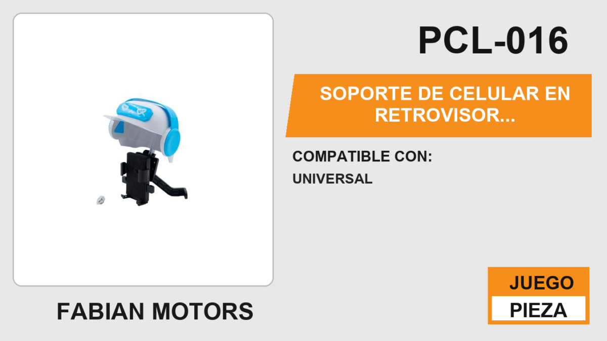 SOPORTE DE CELULAR EN RETROVISOR BLANCO/AZUL