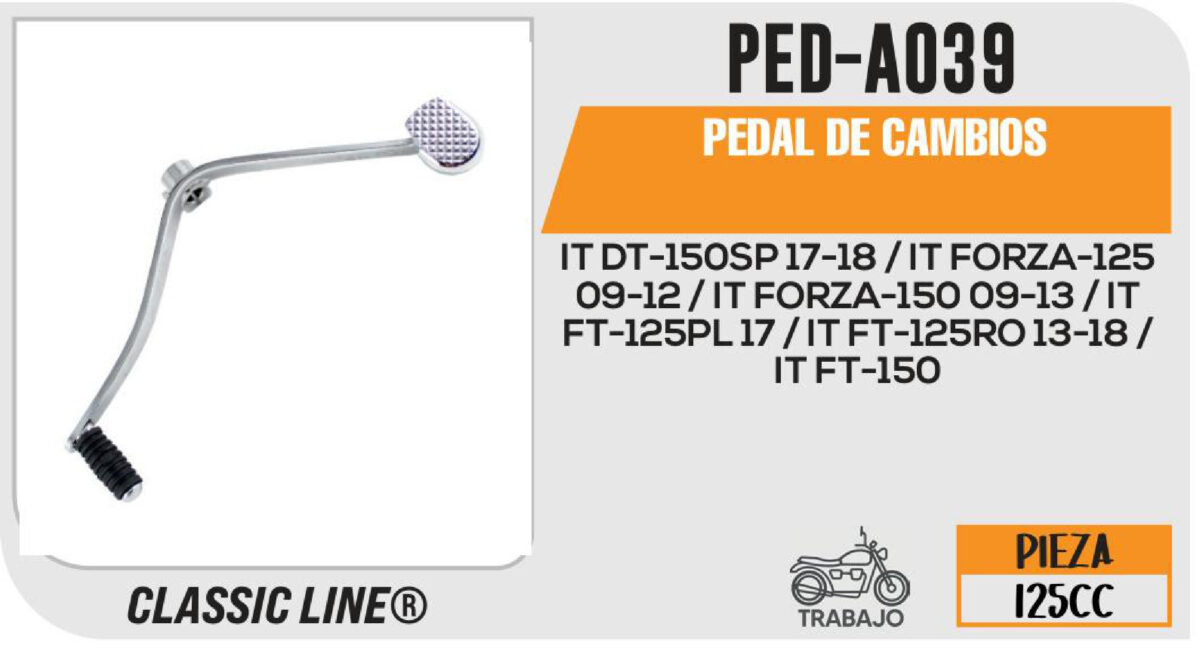 PEDAL DE CAMBIOS CROMADO