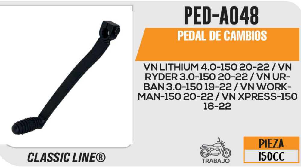 PEDAL DE CAMBIOS CROMADO