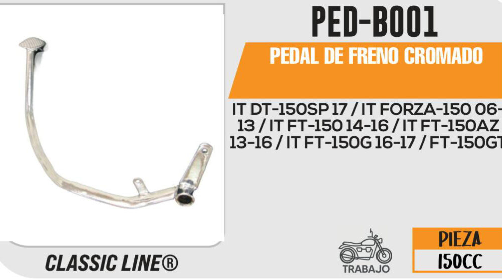 PEDAL DE FRENO CROMADO