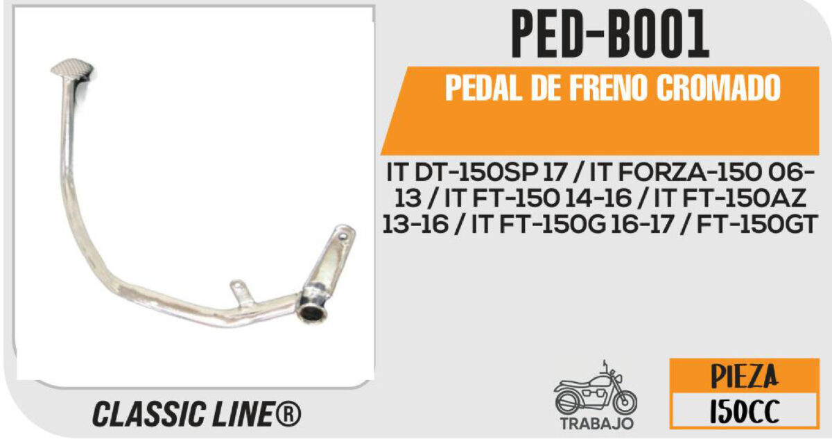 PEDAL DE FRENO CROMADO