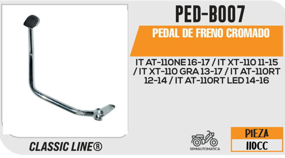 PEDAL DE FRENO CROMADO