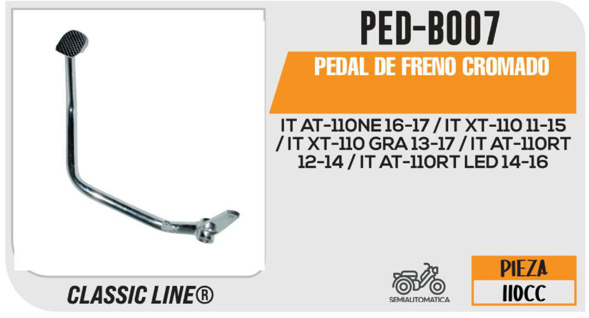 PEDAL DE FRENO CROMADO