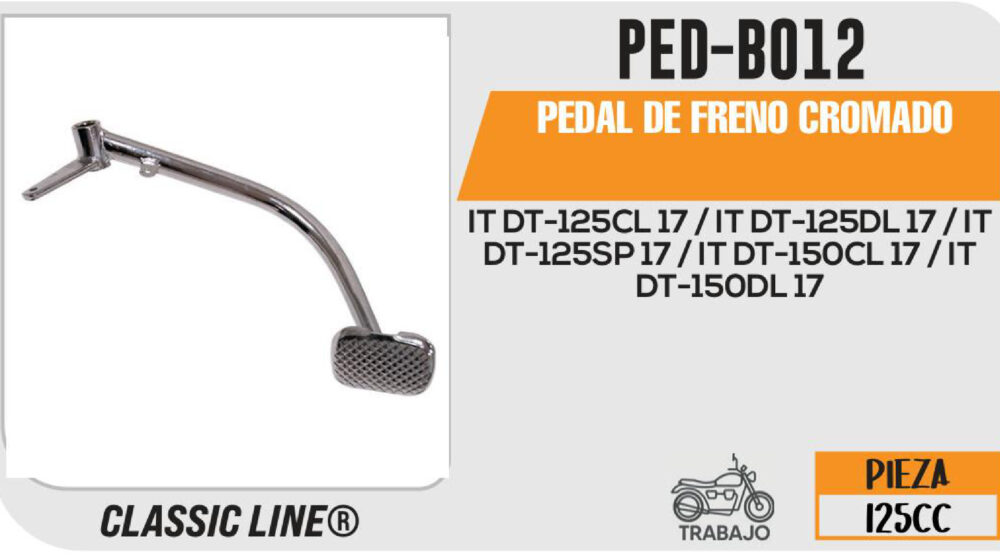 PEDAL DE FRENO CROMADO