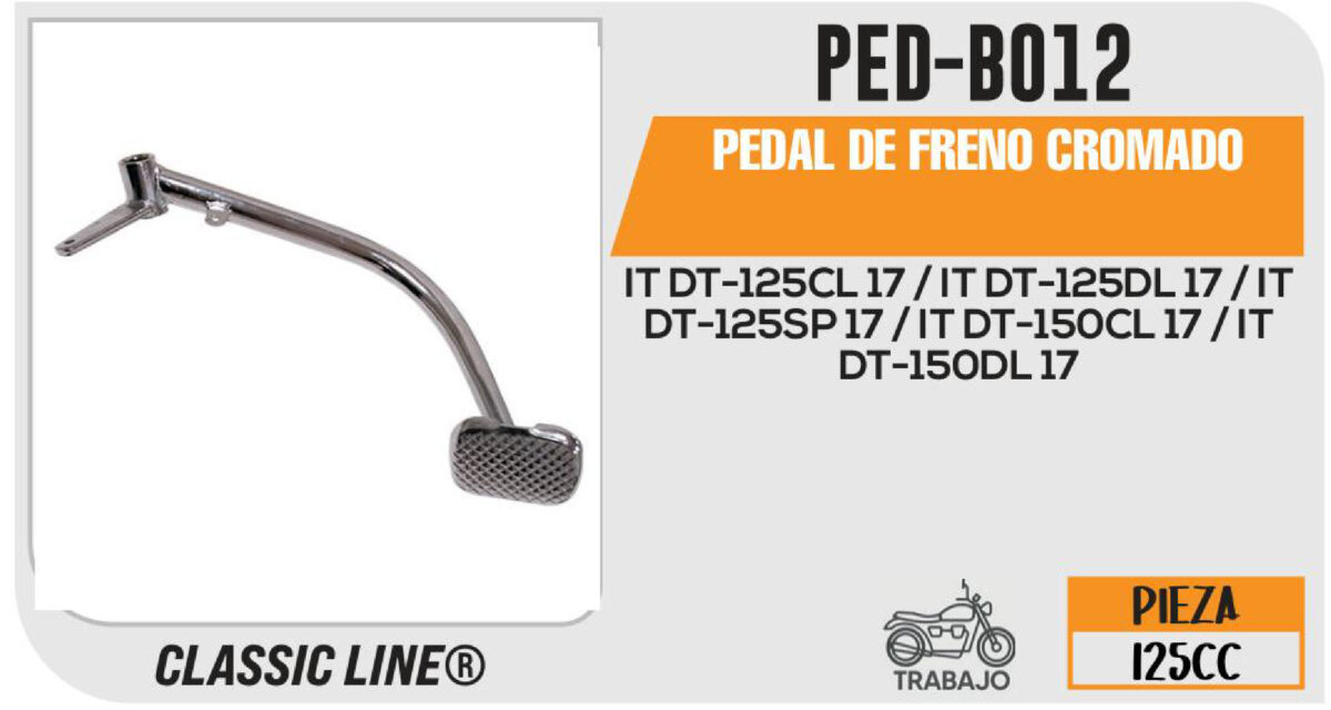 PEDAL DE FRENO CROMADO