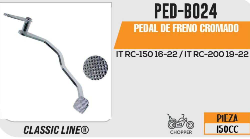 PEDAL DE FRENO CROMADO