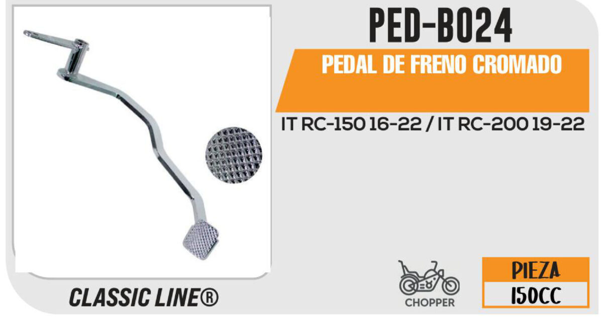 PEDAL DE FRENO CROMADO